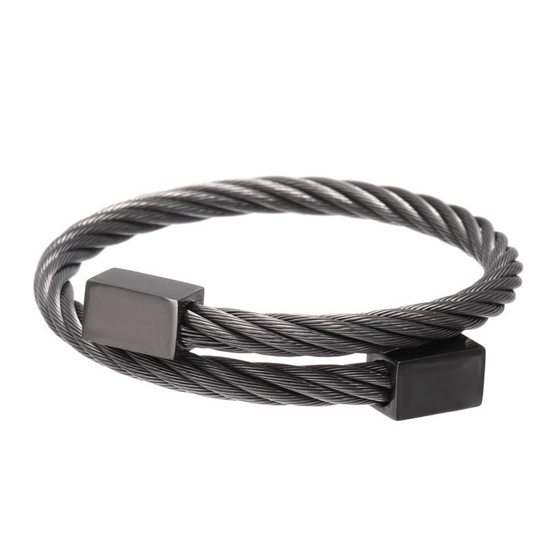 Unique Retro Style Stainless Steel Wrapped Geometric Bracelet Fashion Unisex Accessory Gift