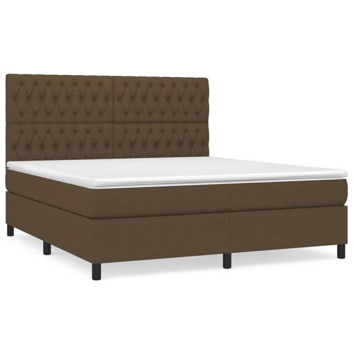Exclusive House - Slatted Bed Base with Mattress Dark Brown 180x200 Cm