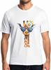 Süße Giraffe Herren T-Shirts, Kurzarm Schnelltrocknende T-Shirts für Männer Rundhals T-Shirt Sommer Gänseblümchen Herren T-Shirts
