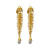 1 Pair Trendy Fishbone Inspired Pearls Earrings Featuring Tassels Design Elegant Accessory for Various Occasion