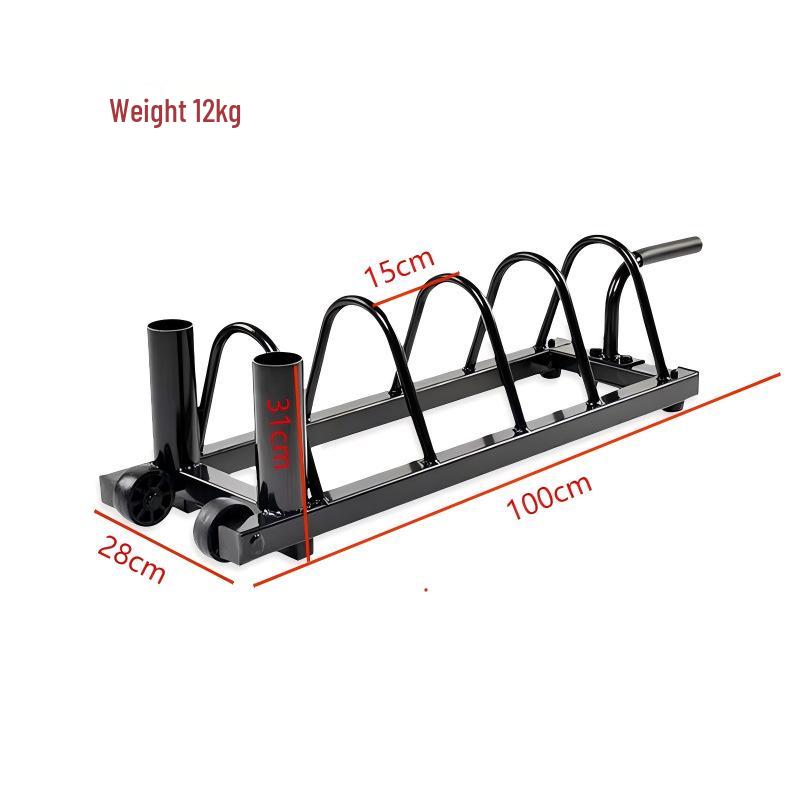 Home Barbell Plate Storage Rack - Mobile Fitness Equipment Organizer