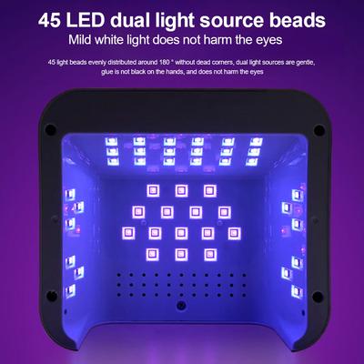 45LED UV Nail Lamp High Power Nail Dryer with LCD Smart Screen Gel Curing Drying Lamp Removable Base Pedicure Tool for Home