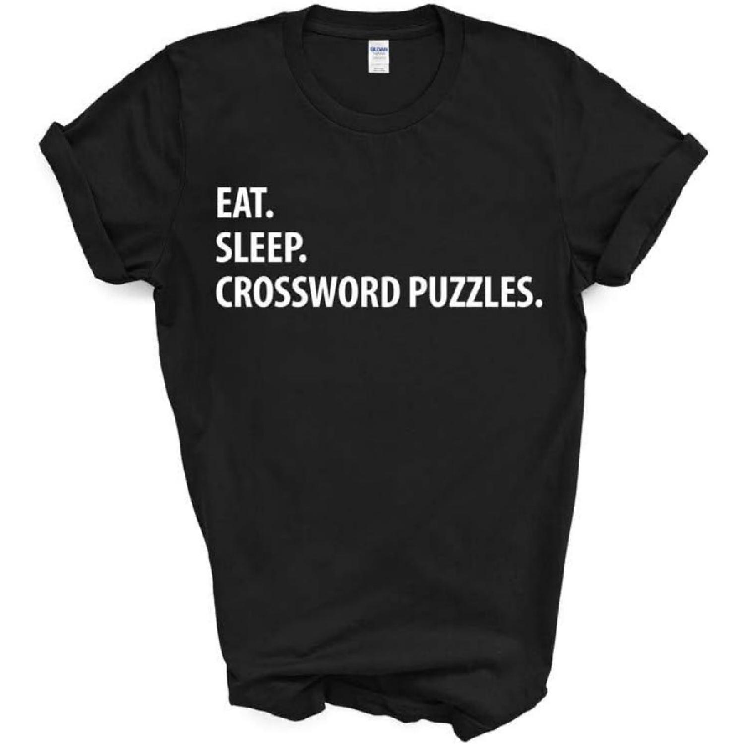 Друзья-коллеги - Футболка с кроссвордом, Футболка  Ешь, спи, решай кроссворды  Мужская Женская Подарки S