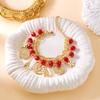 Vintage Porträt Turm Kristall Schichtarmband für Damen Retro Roter Kristall Perlen Anhänger Armband Freundschaft Schmuck Geschenke