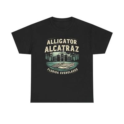 Alligator Alcatraz Gefängnis Florida Everglades Unisex Schwarzes T-Shirt