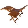 Sun Lounger with Table Solid Acacia Wood Brown