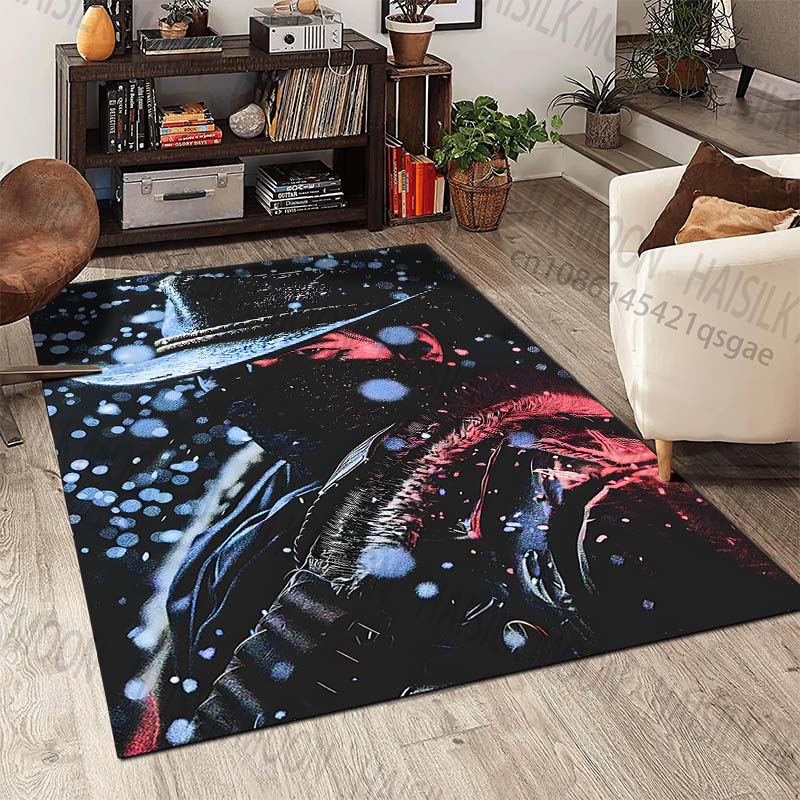 New product Cowboy in Snowy Night Carpet for Living Room Bedroom Bedside Floor Mat Cloakroom Children Playing Mat Area Rug