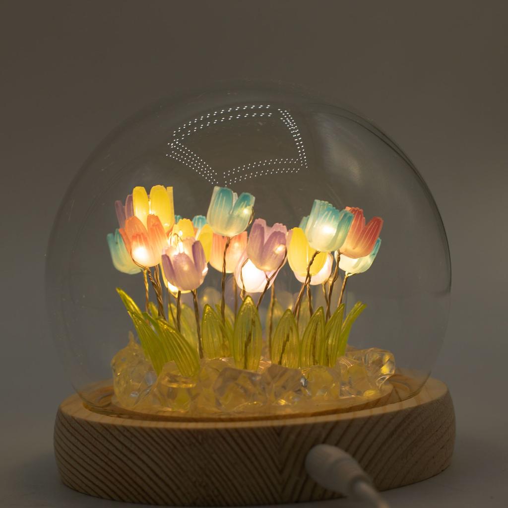 Floral Glow Garden Dome – 20 Multi Tulips – LED USB