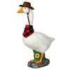 14inch Tall White Geese Figurines with Bandana & Hat Realistic Large Porch Goose Statue for Patio Balcony Or Front Porch Decor