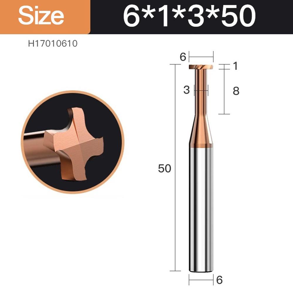 New Carbide T Slot Milling Cutter Round Handle Coating T-Groove End Mills 4 Teeth Slotting Router Bits