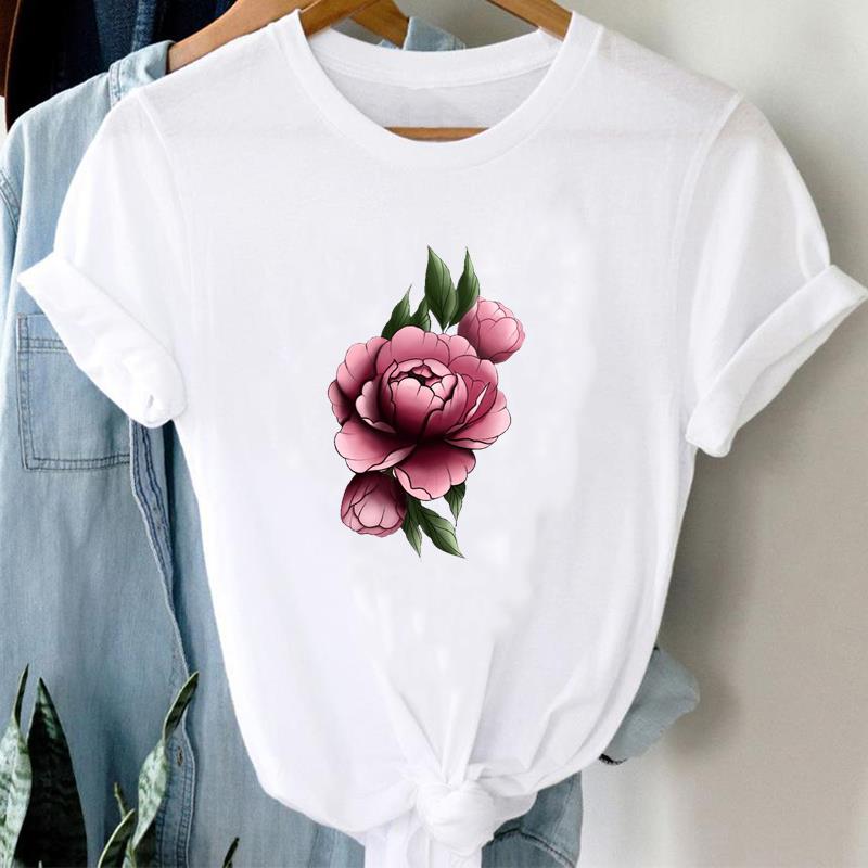 (European Size) 90s Letter Trend Cute Tee Top Fashion T Shirt Women Print Lady Clothing Casual  Short Sleeve Female Graphic T-shirt