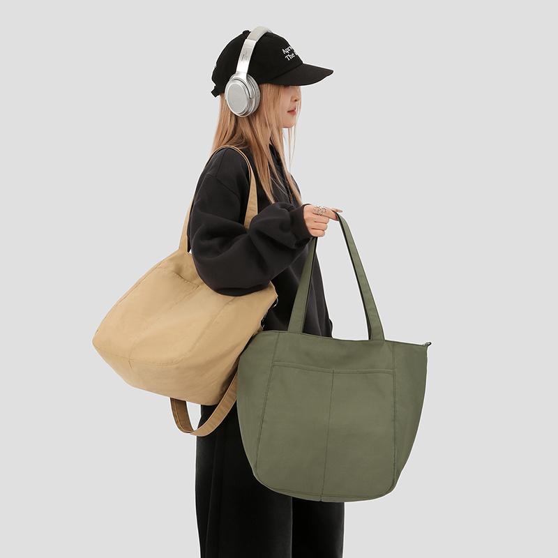 Large Capacity Handbag Women's Solid Color Shoulder Bag