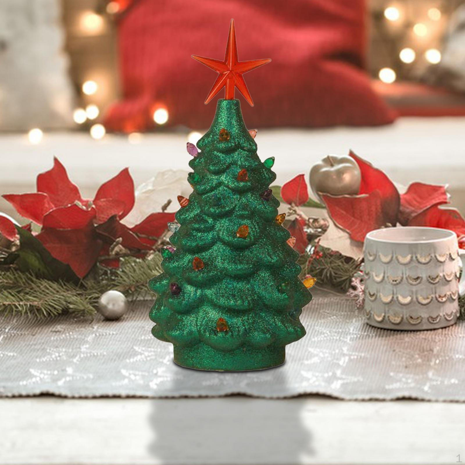 

Искусственная настольная рождественская елка с гирляндами, центральная звезда для офиса, дома, магазина
