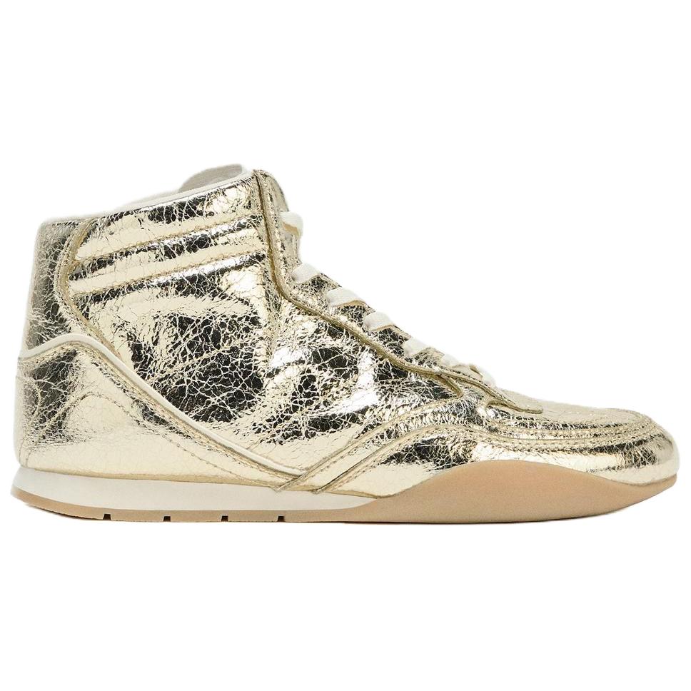 Zara PU Módní Vintage Kotníkové Boty Dámské boty Zlaté 5601610253