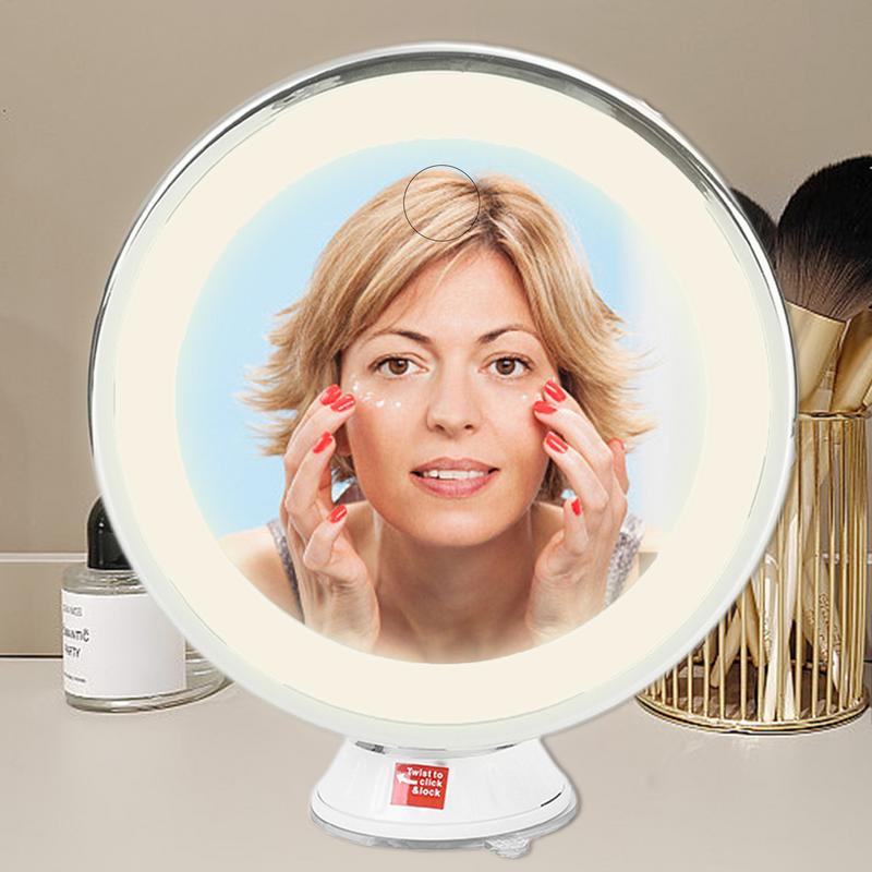 Magnified Makeup Mirrors LED Makeup Mirrors With 10X Magnification 3 Color Lighting Modes Small Light Up Mirrors Facial Mirrors United States