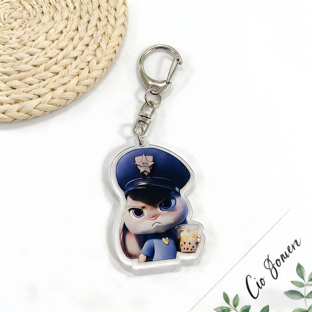 Zootopia Madness Judith Nick Acrylic Keychain Couple Backpack Cute Cartoon Gift Y2k Fashion Toys Anime Cartoon Frind