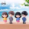 2Pcs/Set Boy Girl Cartoon Doll Miniature Ornaments Garden Dollhouse Decoration