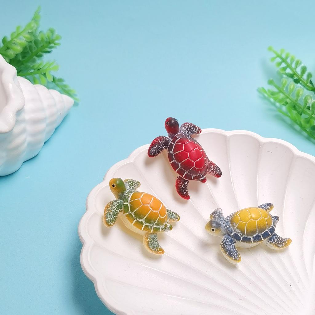 Mini Sea Turtle Resin Charm 33mm Cute Turtle Figurines Aquarium Decor Phone Case Craft Supplies