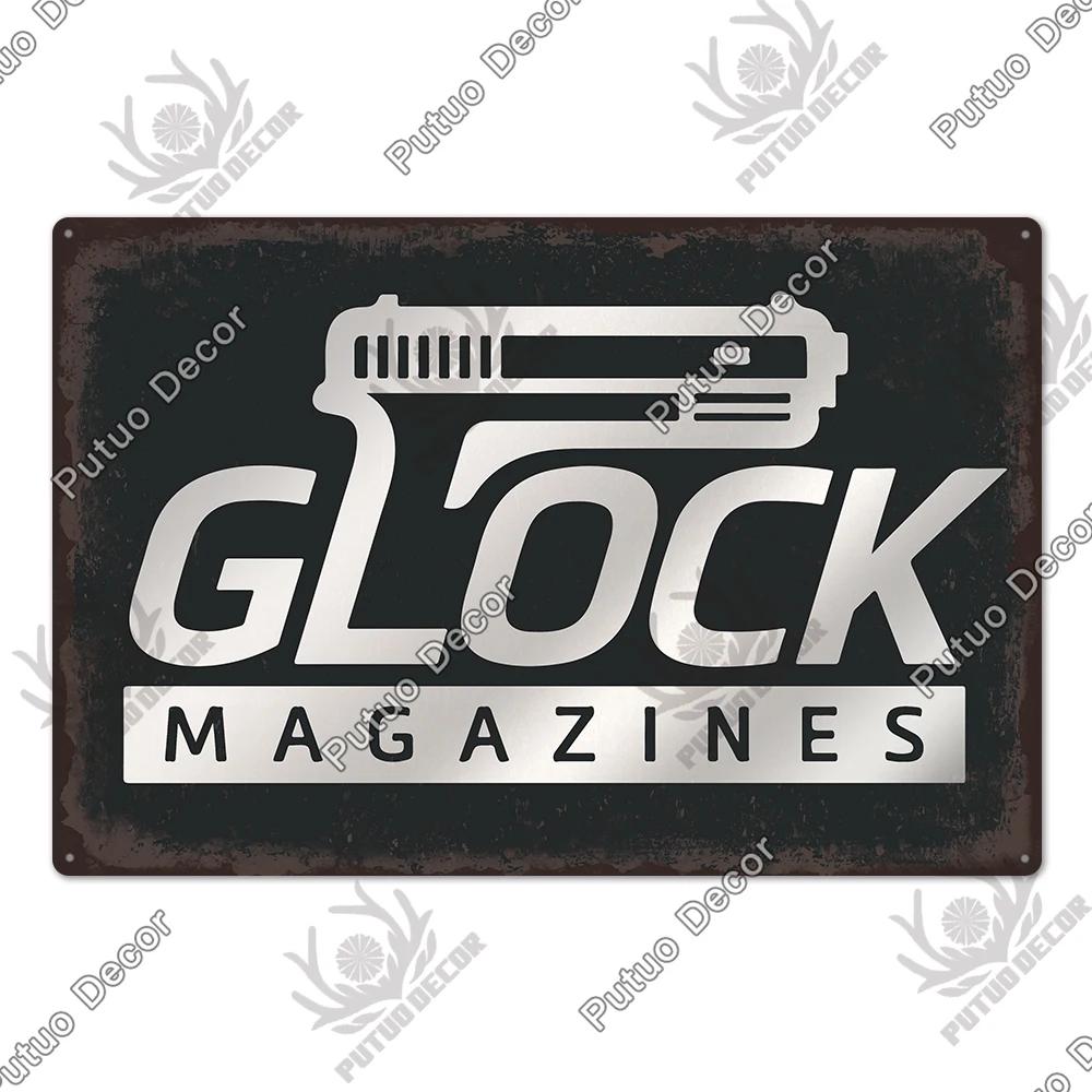 Putuo Decor Brand Poster Vintage Metal Tin Sign Plaque Plate for Garage Man Cave Gun Club Wall Decor Pistola Co2 Arma Metal