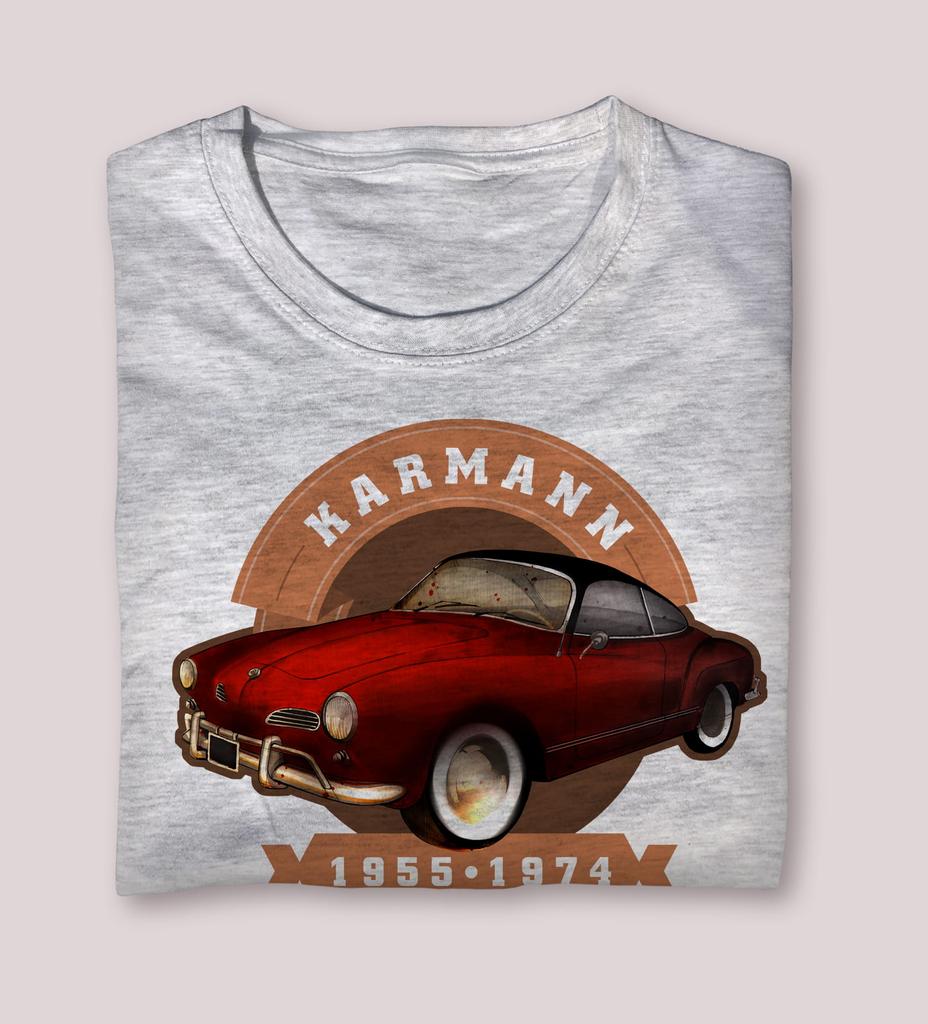 Klassisches Karmann Ghia Deutsches Oldtimer Auto T-Shirt 100% Baumwolle Rundhals Sommer Kurzarm Lässiges Herren T-Shirt Größe S3XL
