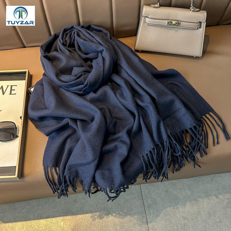 

2024 Осень/Зима Новый утолщенный и удлиненный кашемировый шарф многофункциональный теплый шейный двухсторонний шарф шаль для мужчин и женщин 200*72cm
