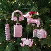 Glitter Accent Plastic Hanging Pendant Plastic Holiday Tree Decoration  Christmas Tree Decor
