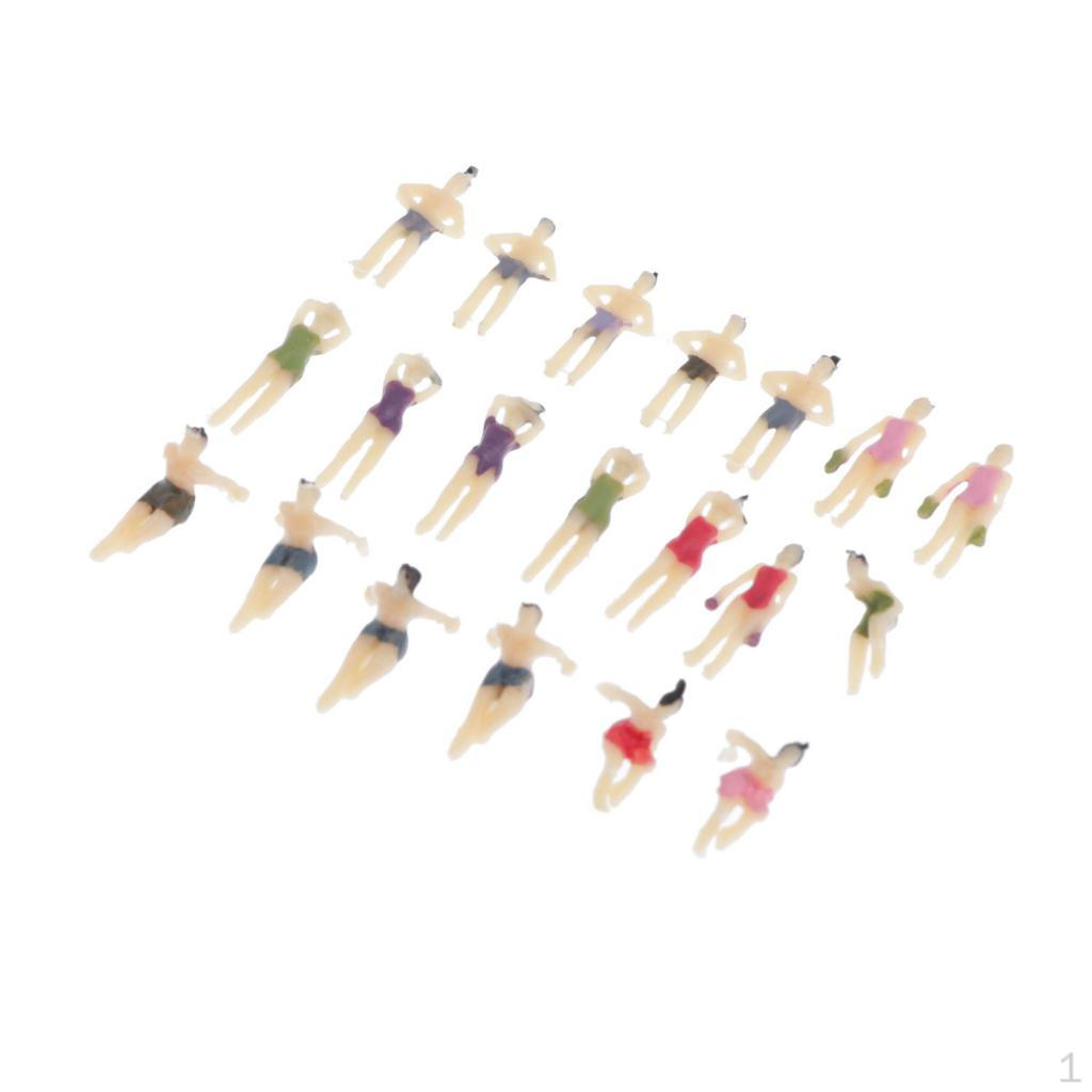 

20pcs Scale Colorful Painted Mixed Model People Figure Layout