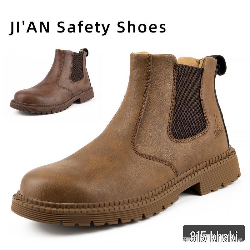 Temu Men's Lightweight Anti-Smash High-Top Slip-On Safety Shoes