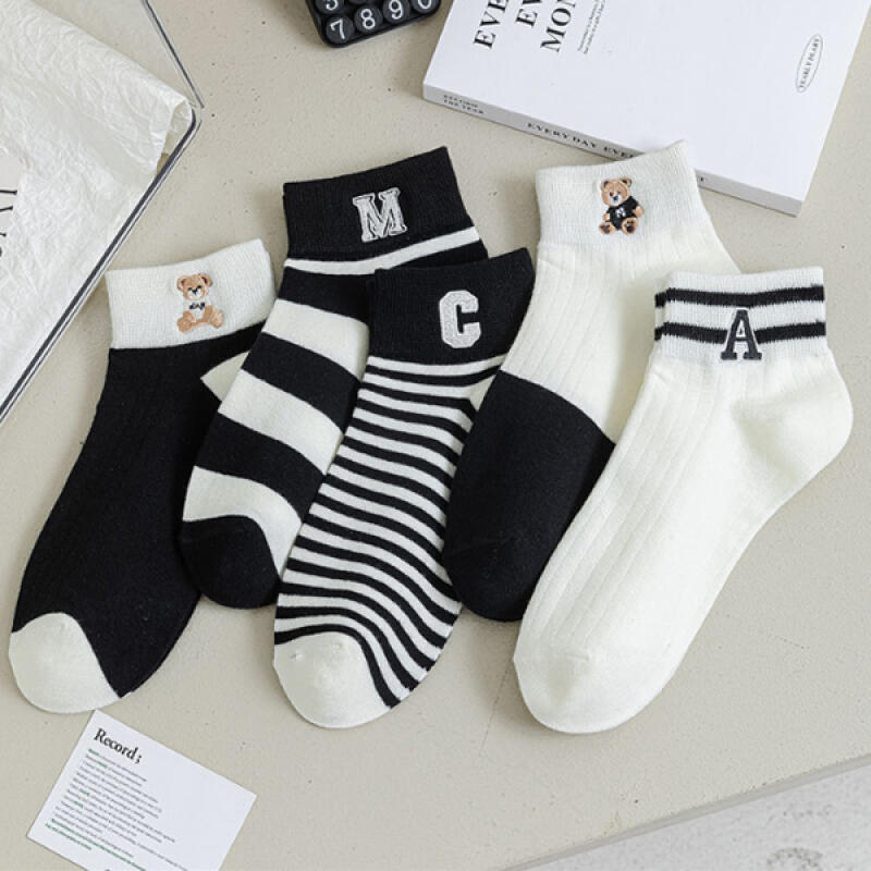 [5-Pair Set] Dion s Striped Golji Compression Short Socks 5 pair set