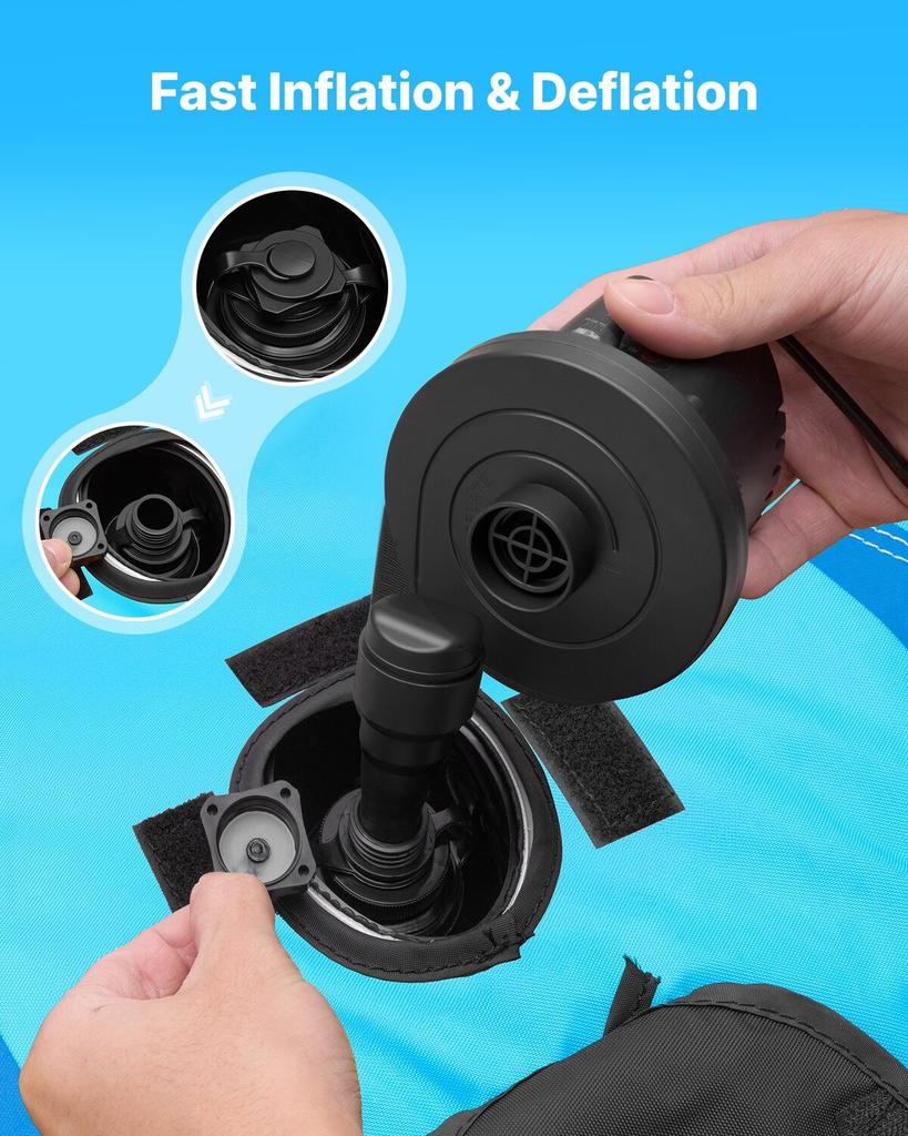 Towable Tubes for Boating, 3-Rider Inflatable Boat Tubes and Towables, 231kg Capacity Water Sport Tube for Boat To Pull - with Anti-Slip Pad, Full