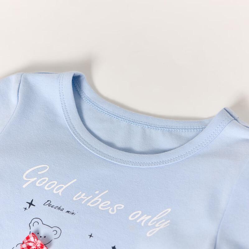 DiSa Girls' Summer Plaid Patchwork T-Shirt