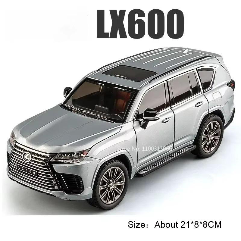 1:24 Metal LX570 LX600 Cars Miniature Models 6 Doors Opened Off-road SUV Diecast Toy Light Music Toys for Boys Festival Presents