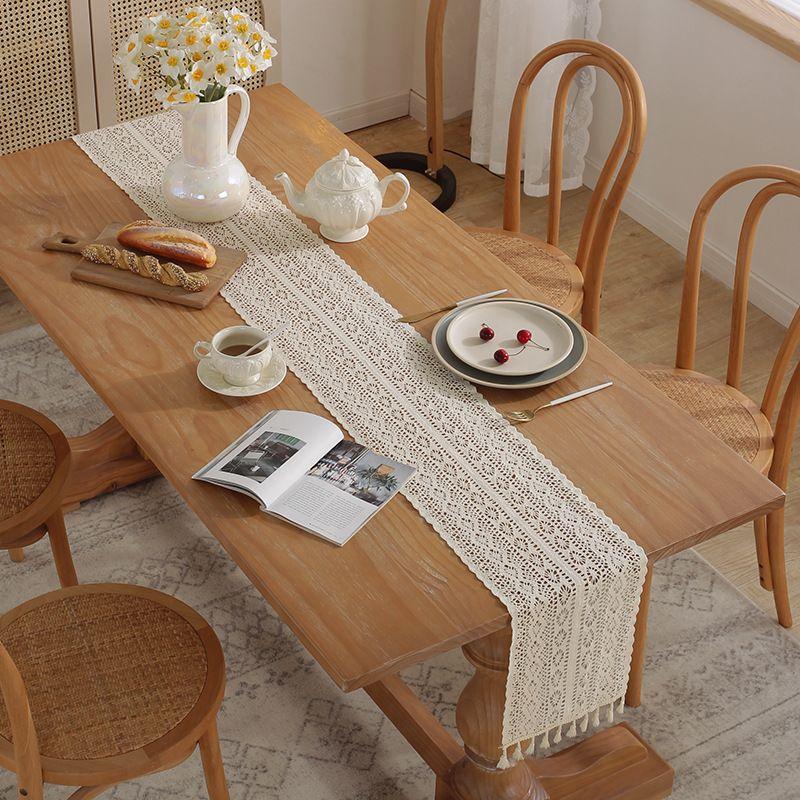 American Table Flag Tablecloth Strip Tablecloth Coffee Table Towel Tea Party Cotton and Linen Literary Table Flag Lace Retro