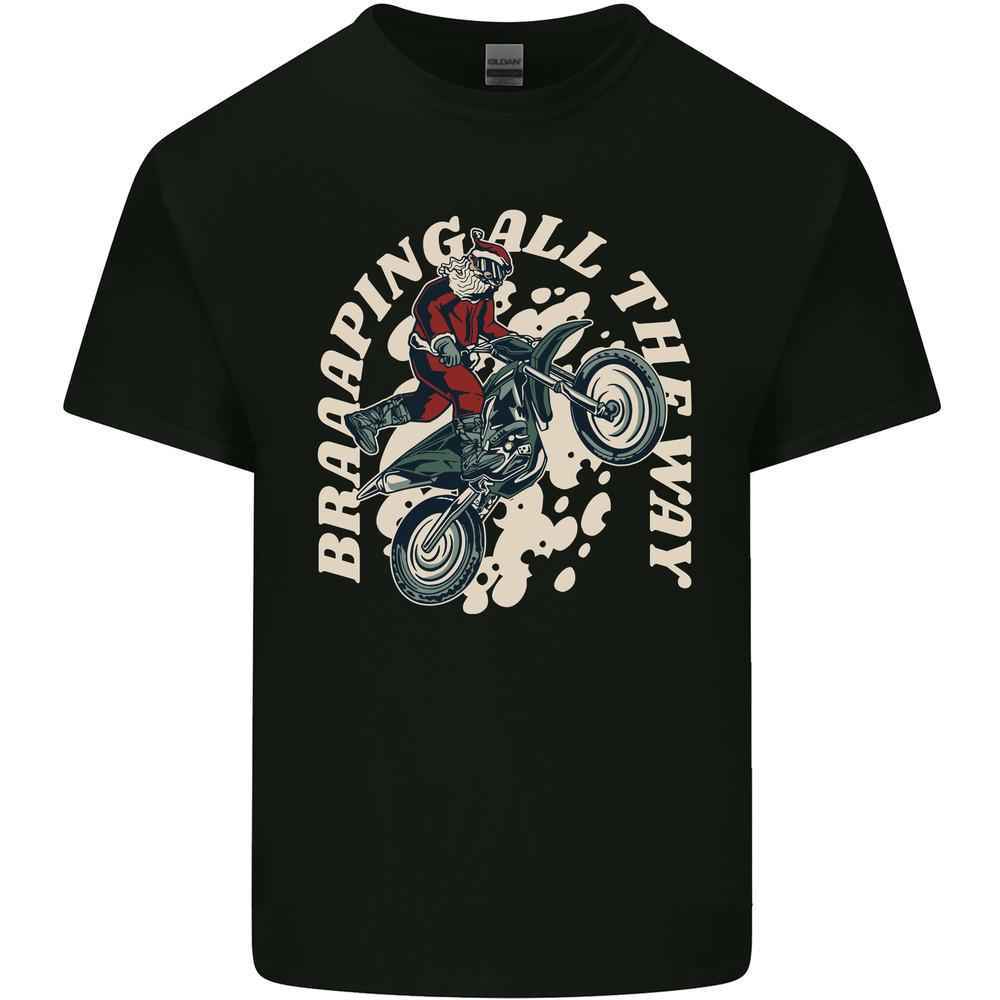 Motocross Christmas Santa MotoX Biker Motorcycle Mens Light Cotton T-Shirt Unisex T-Shirt XXXL