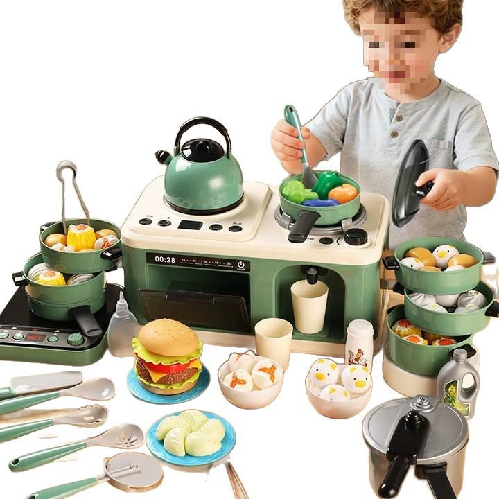 Kids' Kitchen Playset: Interactive Stove with Simulated Cooking and Spray Features - Perfect Pretend Play Gift
