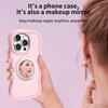 For iPhone 16 Pro Max Magnetic Case Wave Edge TPU+Acrylic Phone Cover with Mirror Kickstand