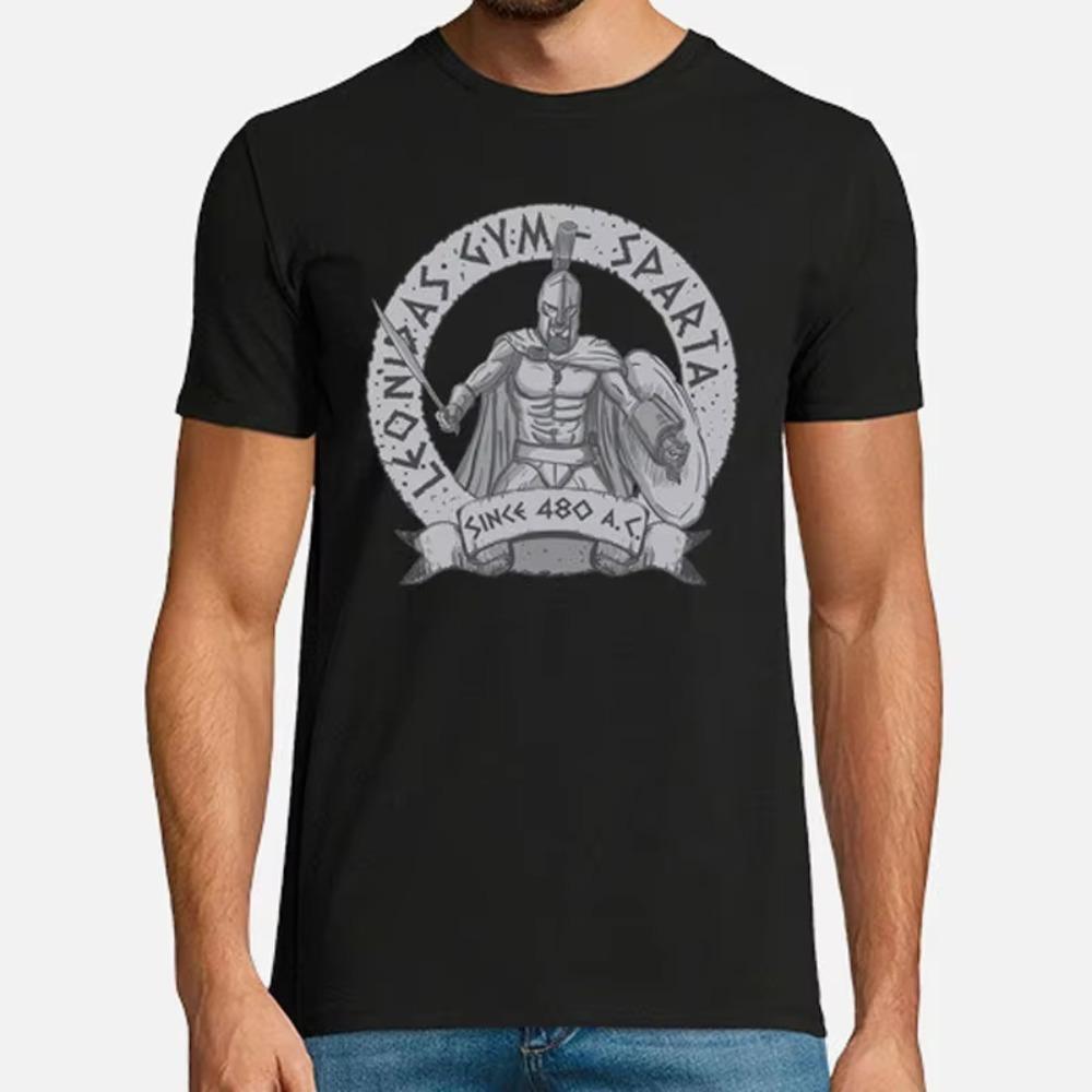 

Футболка Sparta Warrior Leonidas GYM для фитнес-тренировок, с коротким рукавом, повседневная, 100% хлопок, с круглым вырезом, летняя, мужская, размеры S-3XL XXXXXL чёрный