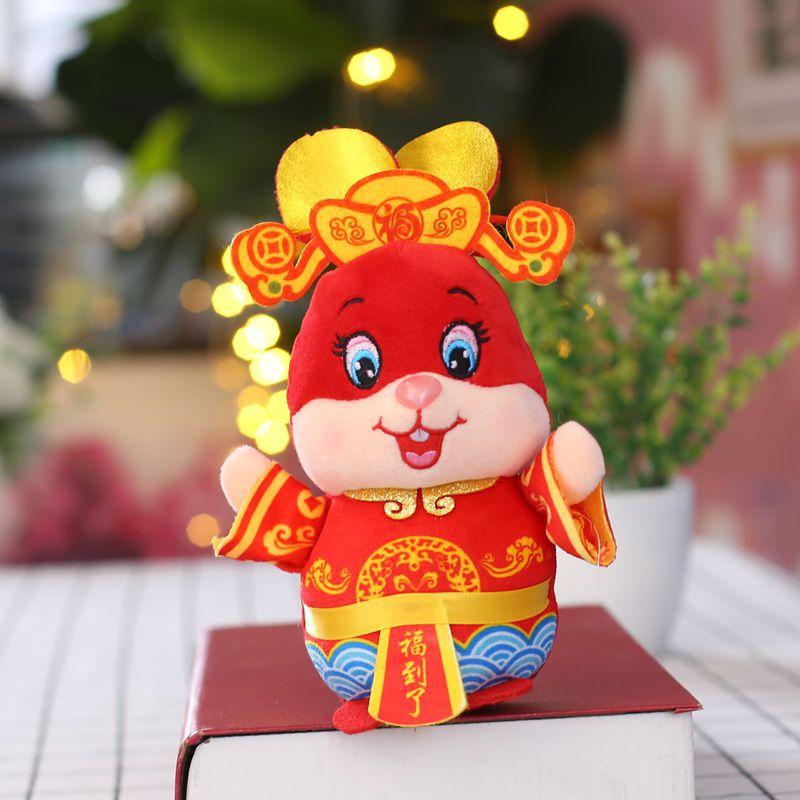 New Year Mascot Doll Cartoon Twelve Zodiac Signs Dragon Rabbit Ox Doll Activity Gift Plush Toy