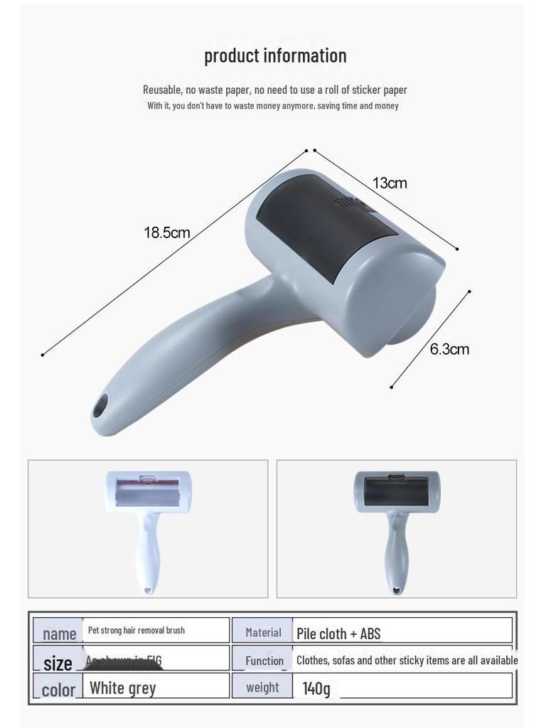 Pet Hair Remover Roller Brush for Cats and Dogs - Sticky Hair Removal Tool