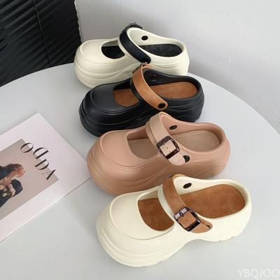 Fashion 2025 New Soft Soled Sandals Fashion Mary Jane Sandals Color Blocked Thick Soled Versatile Shoes Outdoor Baotou Women's Slippers