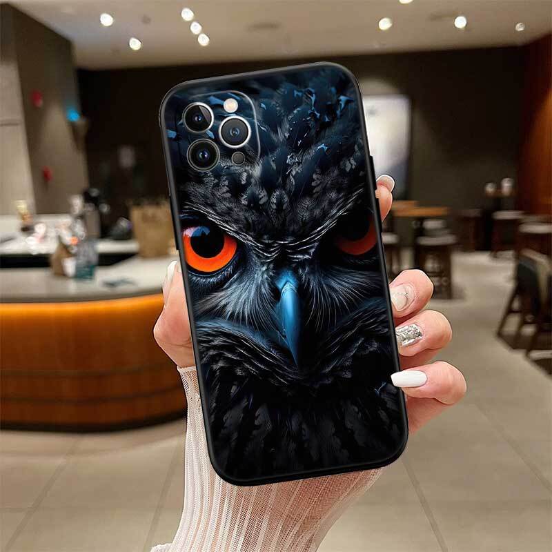 Cartoon Art Owl Phone Case for Samsung S20 S21 S21S S22 S23 S24 FE Ultra Plus Lite F06 F16 M06 M16 M56 A07 A17 A36 A37 A55 A57