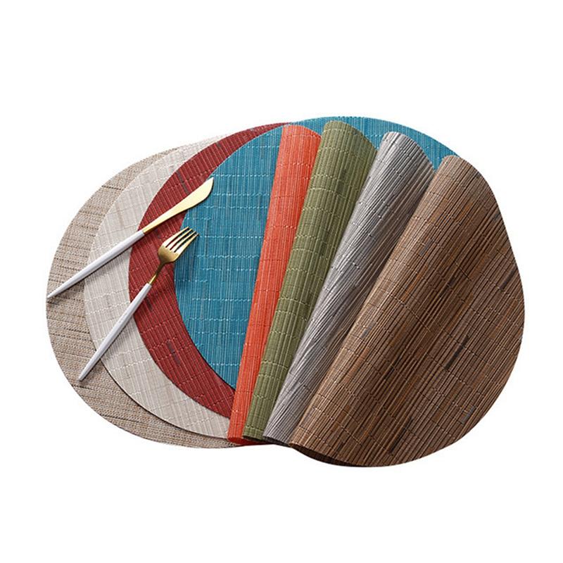 Sada 6 ks PVC prostírání, prostírání na stůl, tepelně izolační podložka, kulaté omyvatelné prostírání, dekorace na stůl, 35 cm