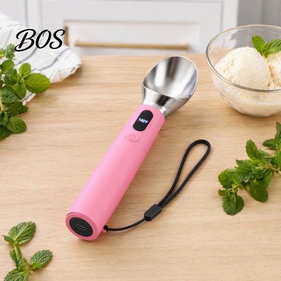 Yogurt Scooper Rechargeable Heated Ice Cream Scoop, Electric with 3-Level Heat, Party Dessert Serving Tool LED Display, 2000mAh Battery for