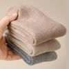 1 Pair Women Winter Socks Mid-tube Thickened Warm Soft Plush No Odor Solid Color High Elasticity Anti-slip Sweat-absorption Anti-shrink Sports Socks