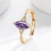 925 Sterling Silver Minimalist INS Style Purple Zircon Ring for Women Niche Design Fashion Inlaid Diamond Band Daily Jewelry