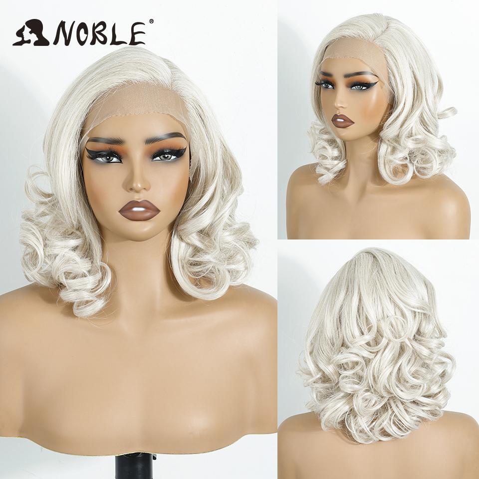 

Noble Cosplay Wig Synthetic Lace Front Wig Wavy Lace Wig Ombre Lace Front Wig Blonde Wigs For Women Lace Wig synthetic Lace Wig (as the picture,150%&10inches&Lace Front)