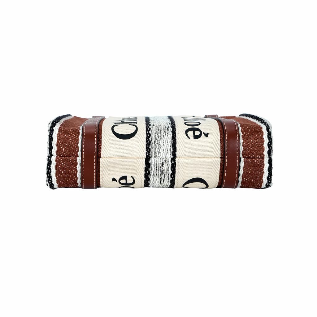 Chloe Woody Logo Print Interlaced Design PU Tote Bag Women Tote Bags Multicolor CHC22-SS397G44-27S
