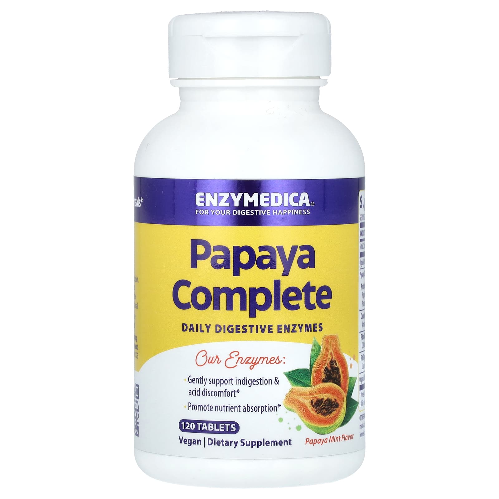 

Enzymedica, Papaya Complete, Papaya Mint, 120 Tablets