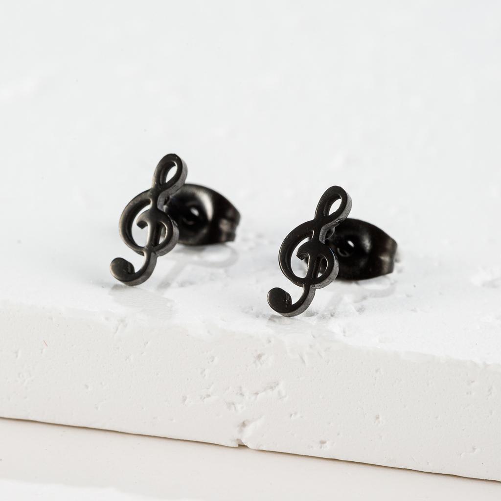 1 Pair Mini Music Earrings Stainless Steel Lovely Small Ear Studs for Women Charm Musical Note Earring Jewelry Gift
