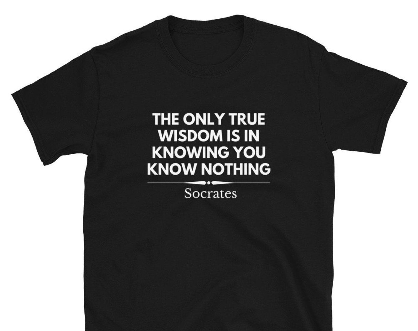 Socrates True Wisdom Quote T-Shirt XL